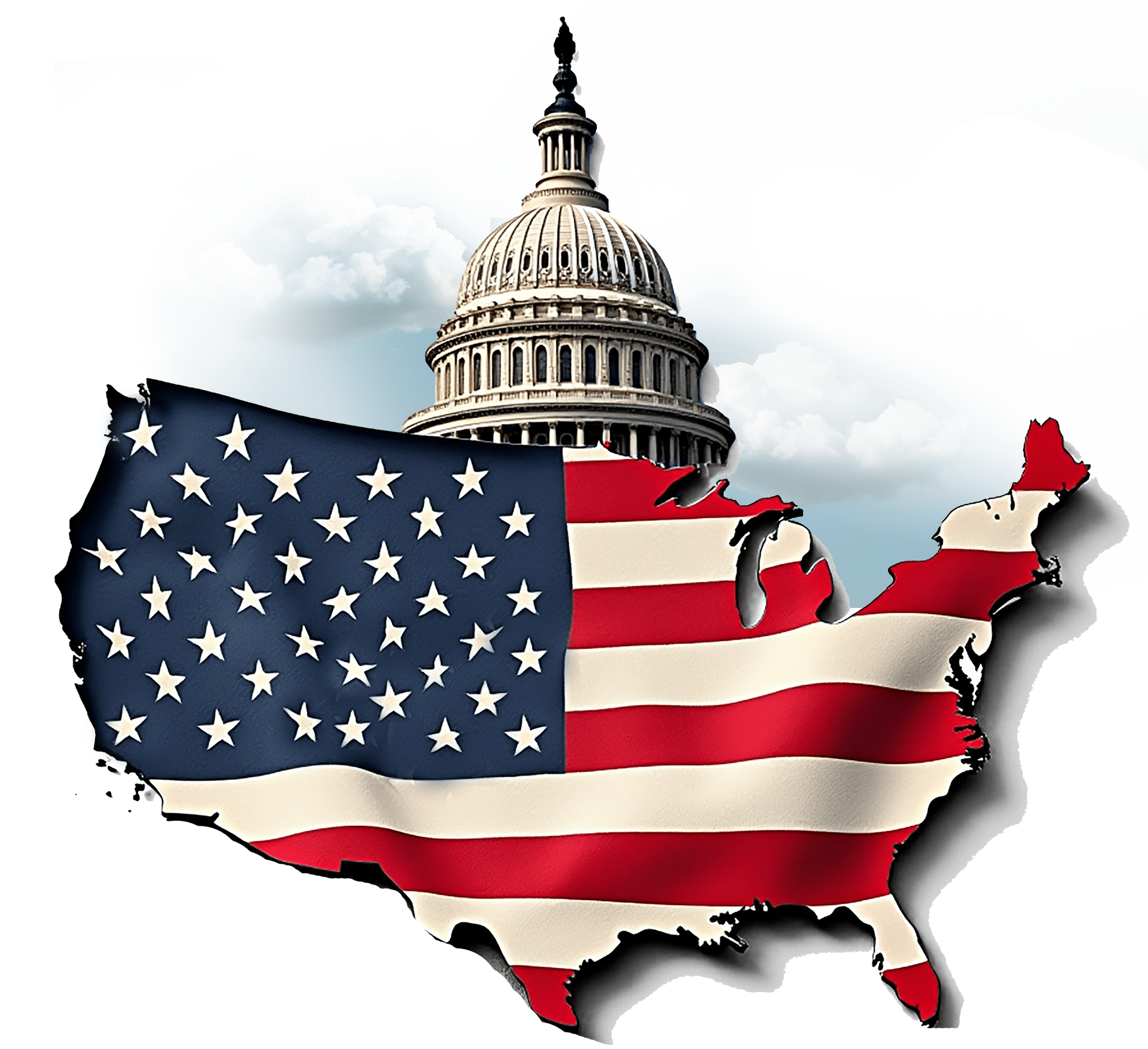 US flag and capitol